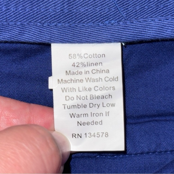 Vineyard Vines Breaker Shorts Harbor Blue Linen Cotton Blend Size 30 NWT - Picture 7 of 7